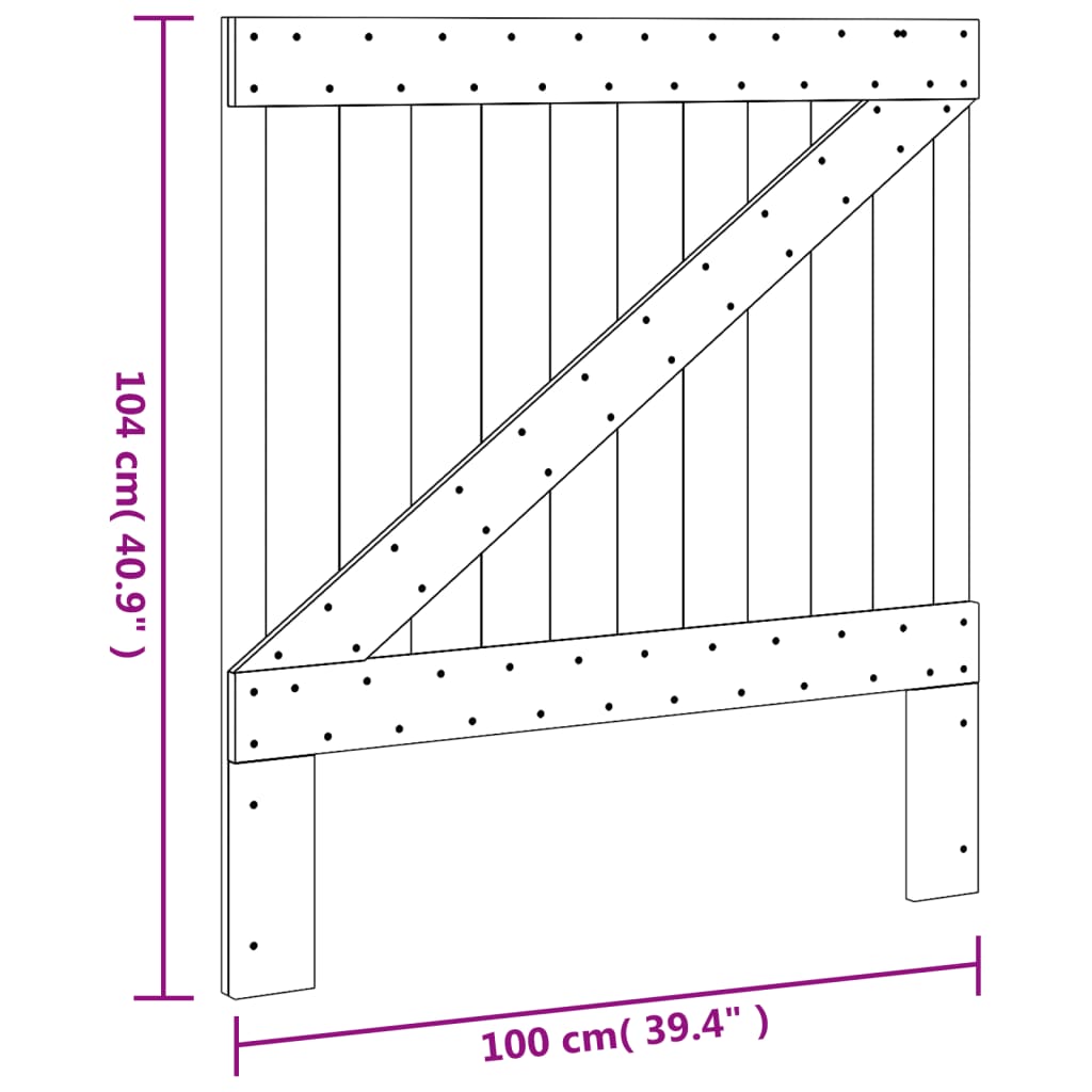 Tête de lit 100x104 cm bois massif de pin - XIOS