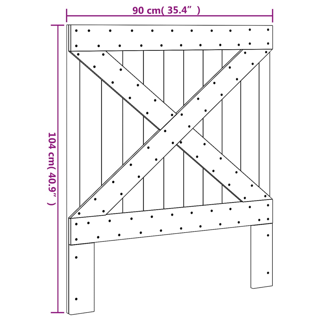 Tête de lit 90x104 cm bois massif de pin - XIOS