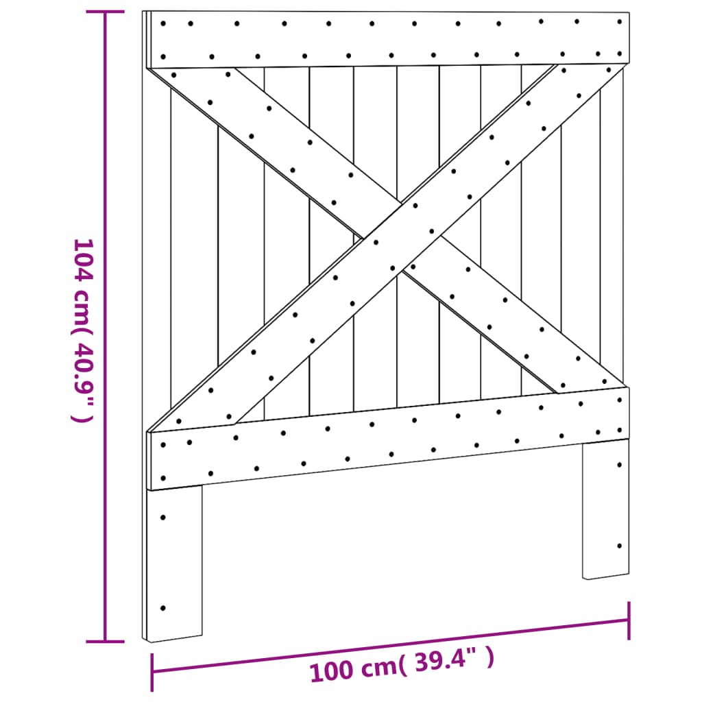 Tête de lit 100x104 cm bois massif de pin - XIOS