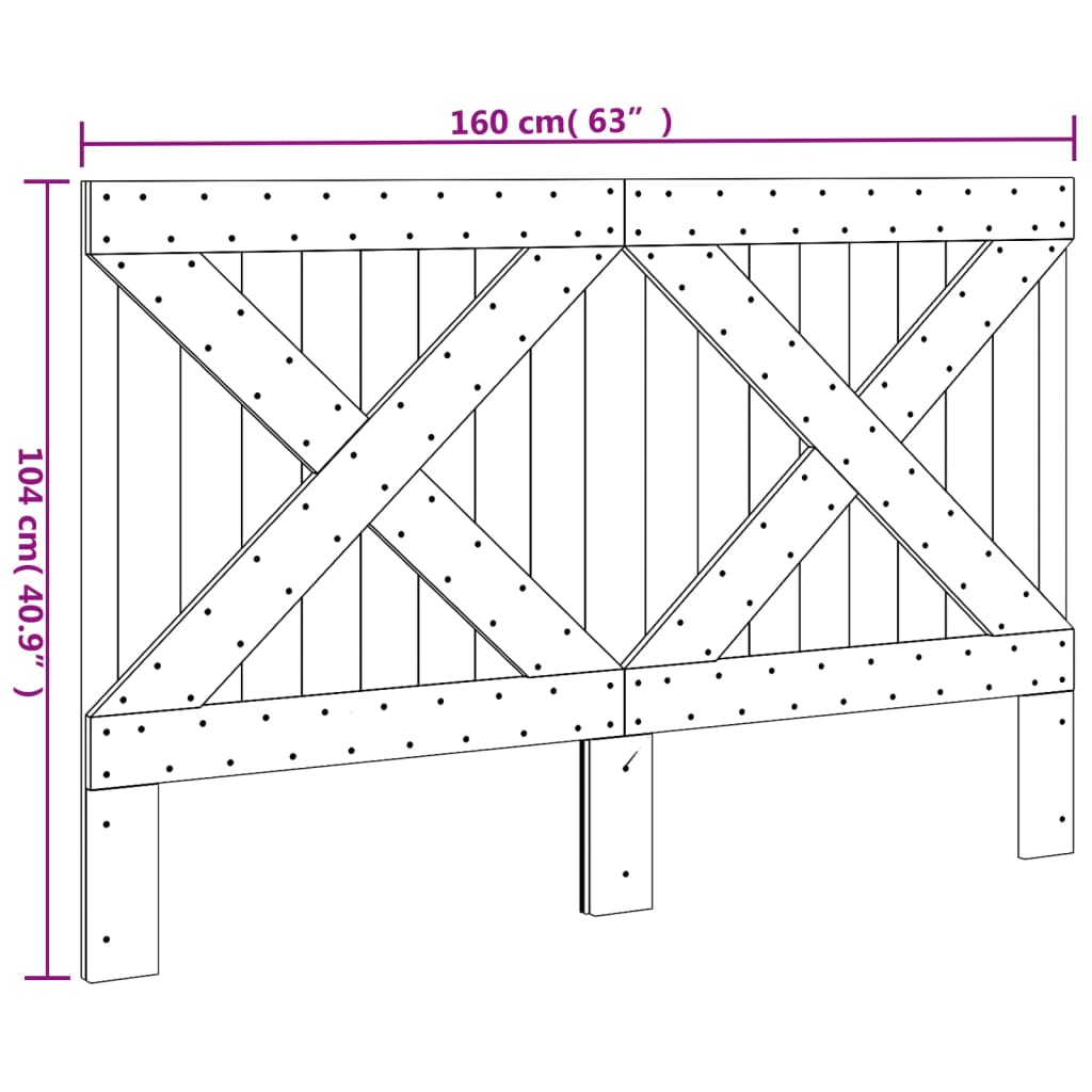 Tête de lit 160x104 cm bois massif de pin - XIOS