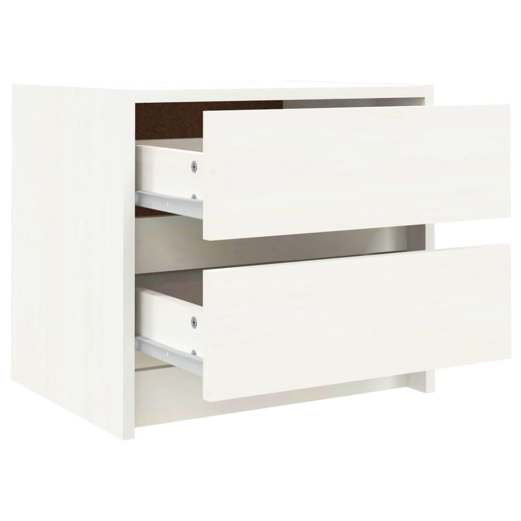 Tables de chevet 2 pcs blanc 40x31x35,5 cm bois de pin massif - XIOS