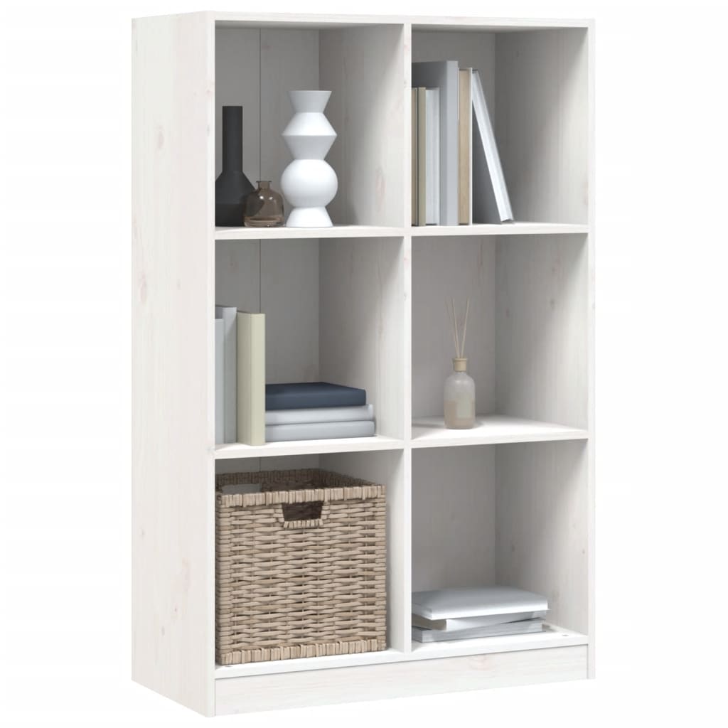 Bibliothèque blanc 70x33x110 cm bois massif de pin - XIOS