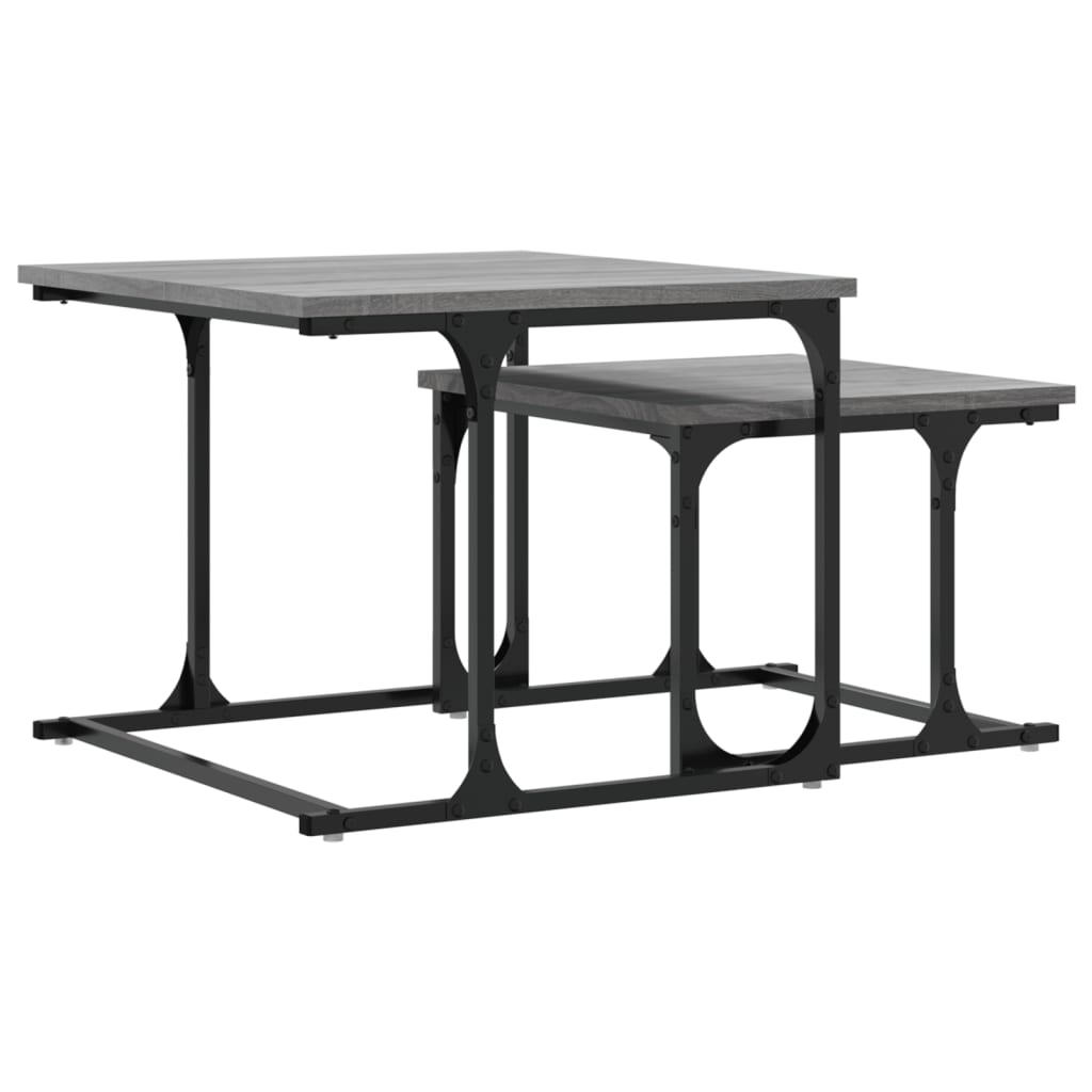 Table basse gigogne 2 pcs sonoma gris bois d'ingénierie - XIOS