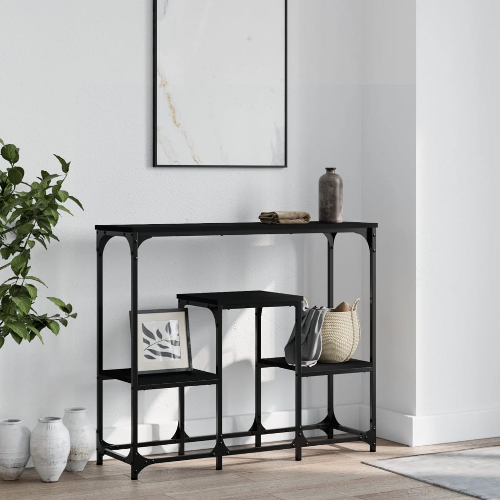 Table console noir 89,5x28x76 cm bois d'ingénierie - XIOS