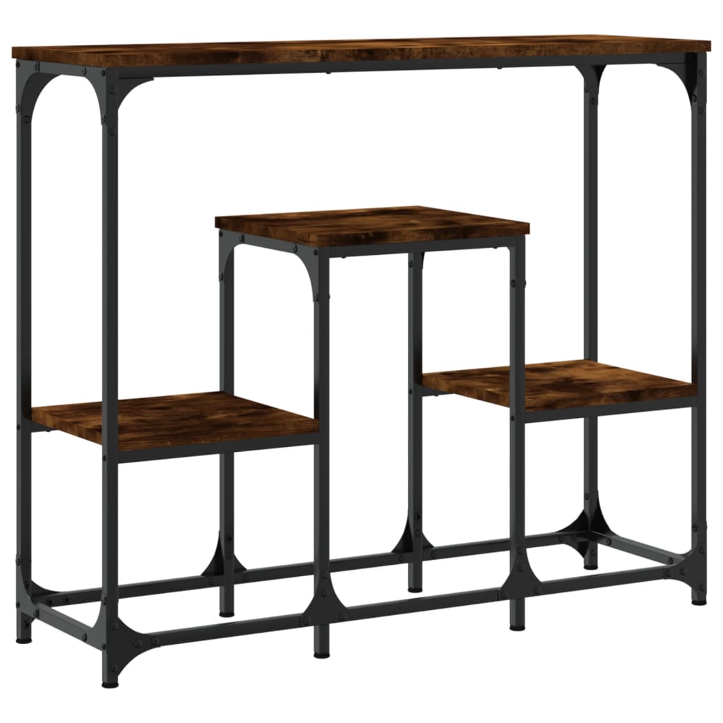Table console chêne fumé 89,5x28x76 cm bois d'ingénierie - XIOS