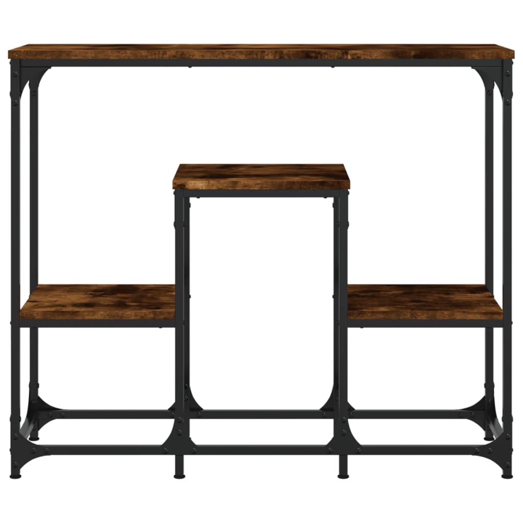 Table console chêne fumé 89,5x28x76 cm bois d'ingénierie - XIOS