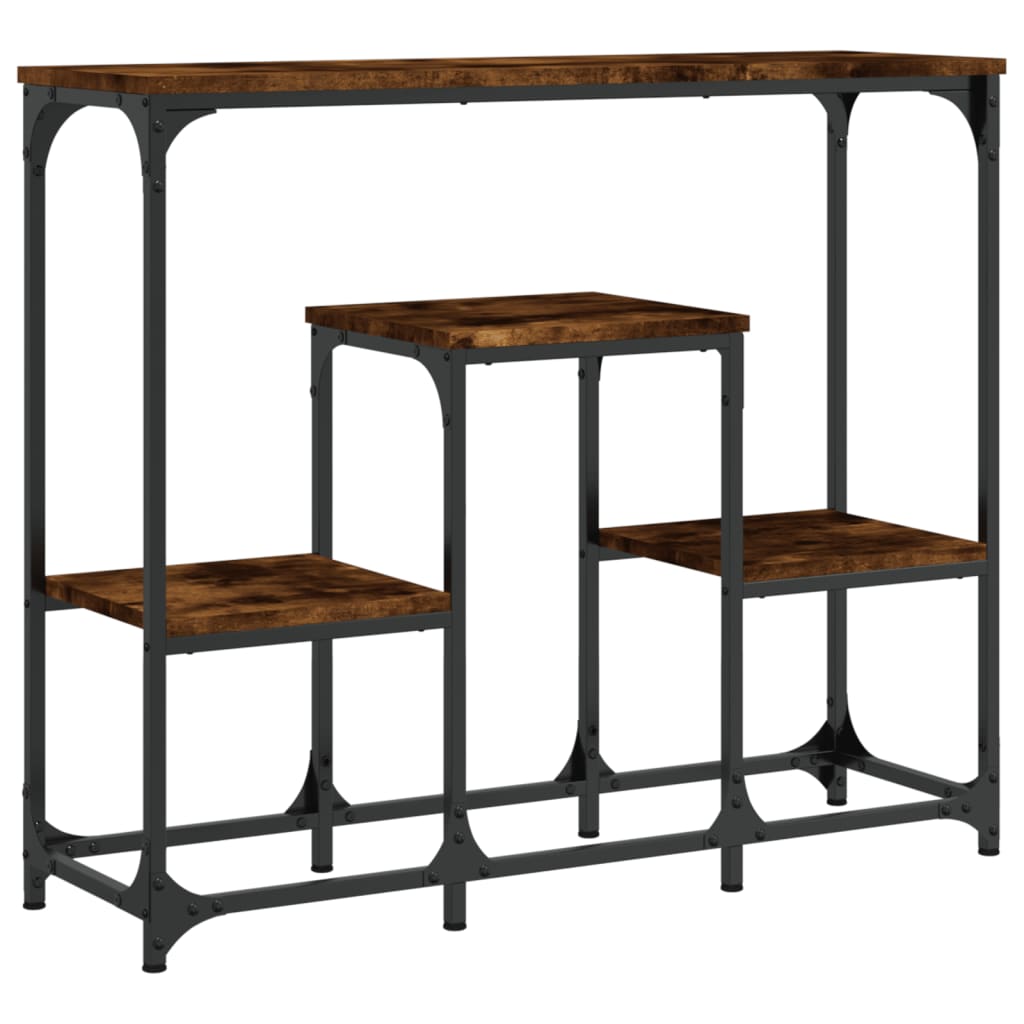 Table console chêne fumé 89,5x28x76 cm bois d'ingénierie - XIOS