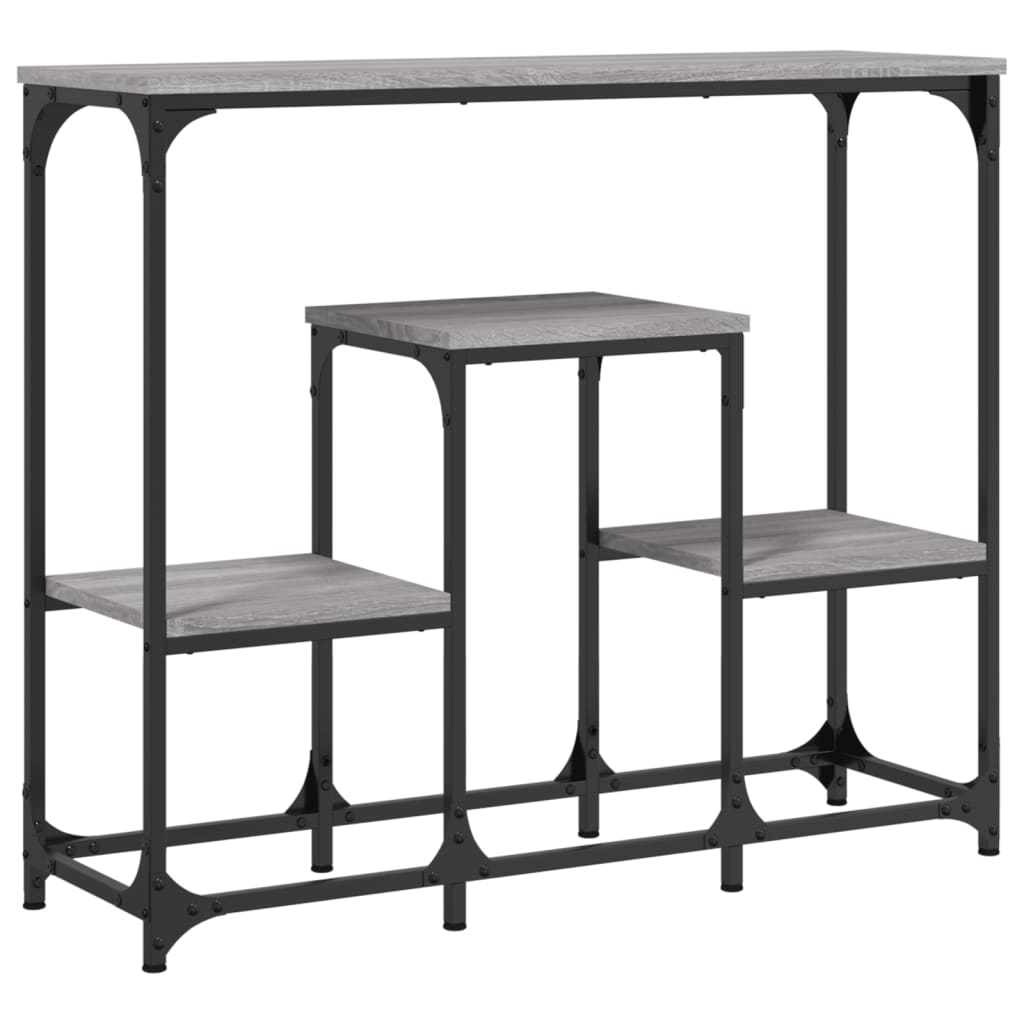 Table console sonoma gris 89,5x28x76 cm bois d'ingénierie - XIOS