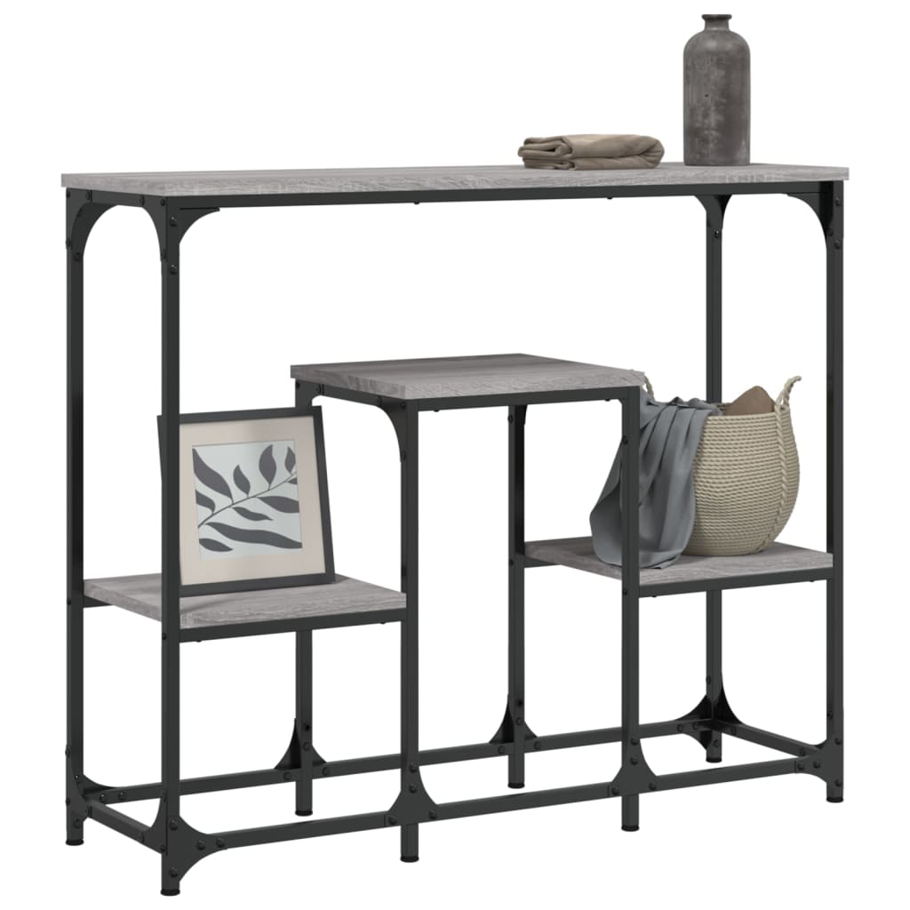 Table console sonoma gris 89,5x28x76 cm bois d'ingénierie - XIOS