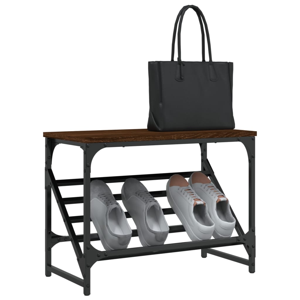 Étagère à chaussures chêne marron 60x30x45 cm bois d'ingénierie - XIOS