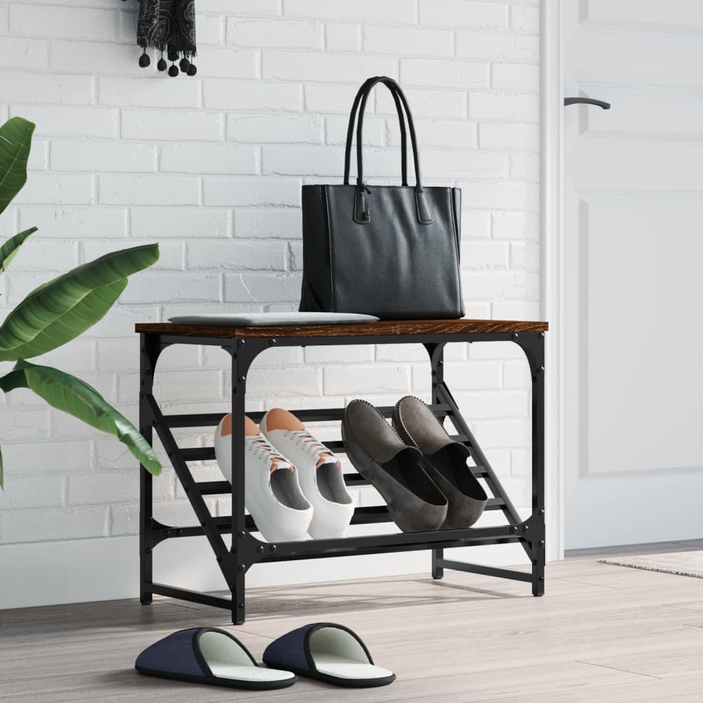 Étagère à chaussures chêne marron 60x30x45 cm bois d'ingénierie - XIOS