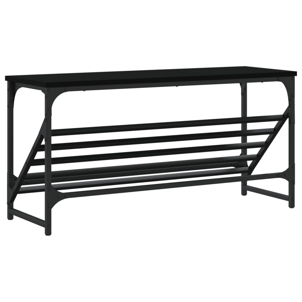 Étagère à chaussures noir 90x30x45 cm bois d'ingénierie - XIOS