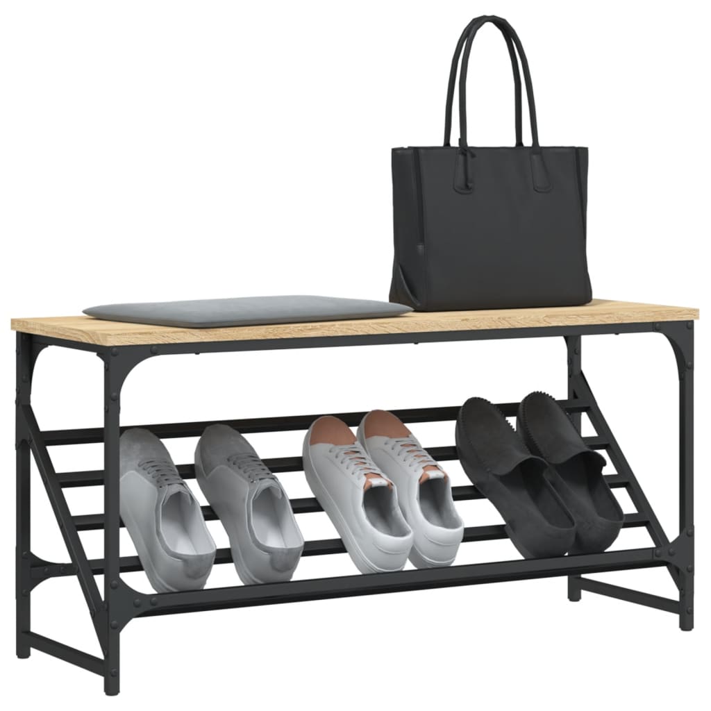 Étagère à chaussures chêne sonoma 90x30x45 cm bois d'ingénierie - XIOS