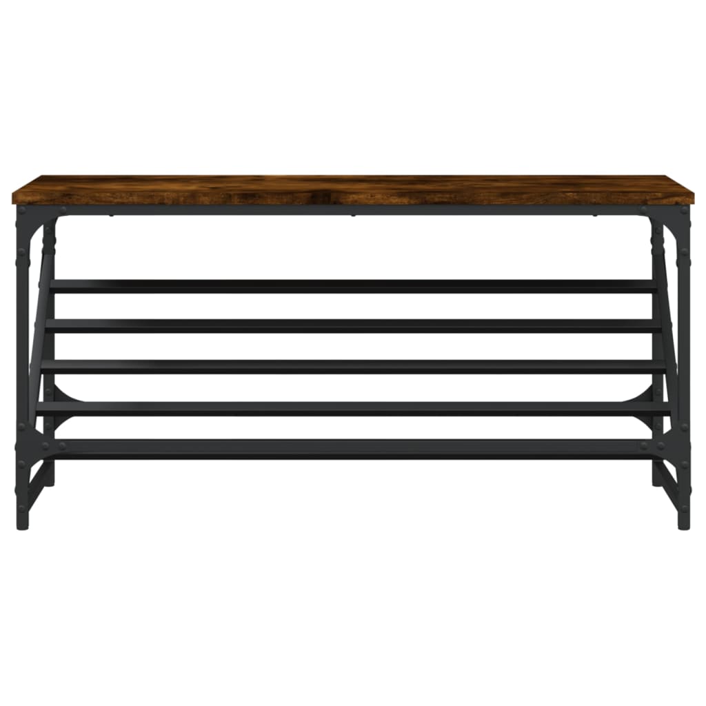 Étagère à chaussures chêne fumé 90x30x45 cm bois d'ingénierie - XIOS