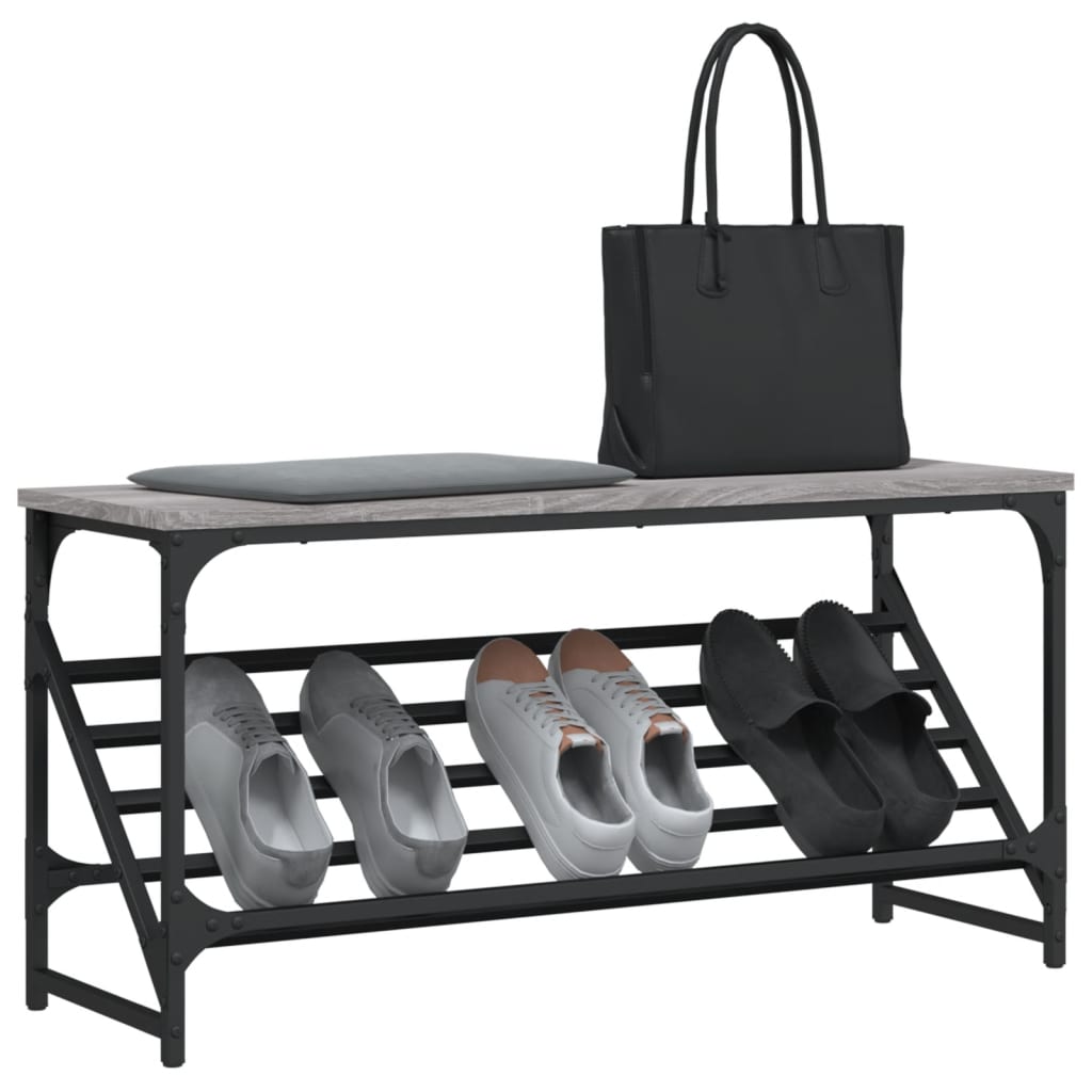 Étagère à chaussures sonoma gris 90x30x45 cm bois d'ingénierie - XIOS
