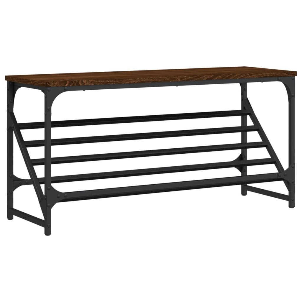 Étagère à chaussures chêne marron 90x30x45 cm bois d'ingénierie - XIOS