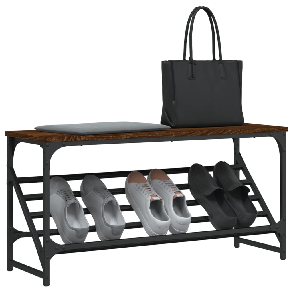 Étagère à chaussures chêne marron 90x30x45 cm bois d'ingénierie - XIOS