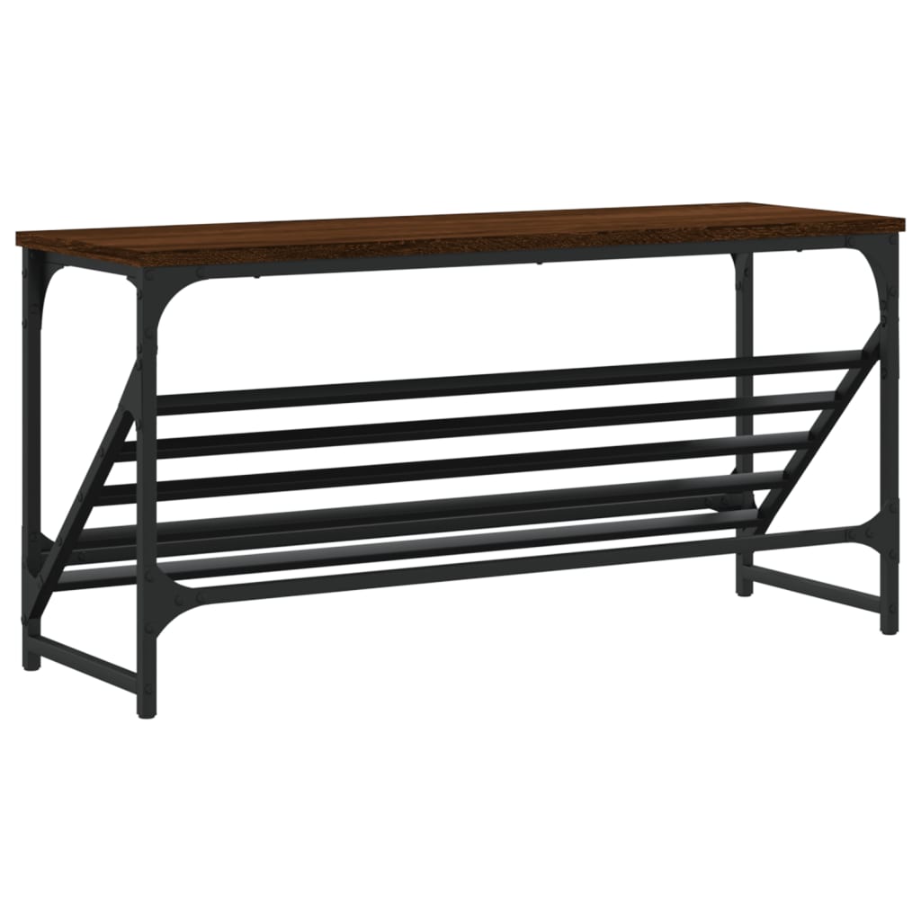 Étagère à chaussures chêne marron 90x30x45 cm bois d'ingénierie - XIOS