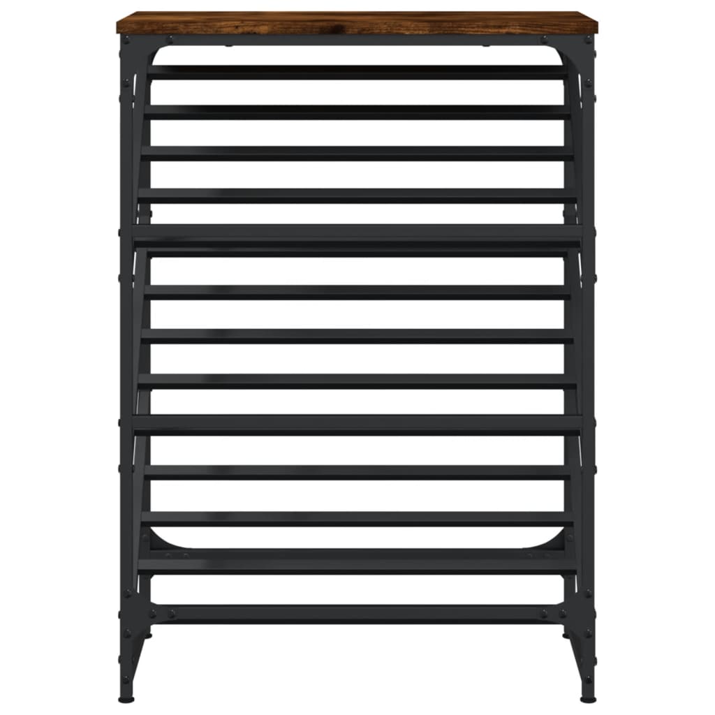 Étagère à chaussures chêne fumé 60x30x85 cm bois d'ingénierie - XIOS