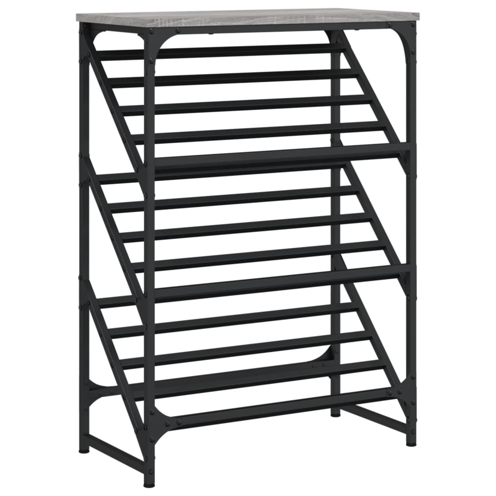 Étagère à chaussures sonoma gris 60x30x85 cm bois d'ingénierie - XIOS