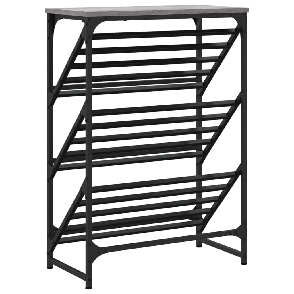 Étagère à chaussures sonoma gris 60x30x85 cm bois d'ingénierie - XIOS