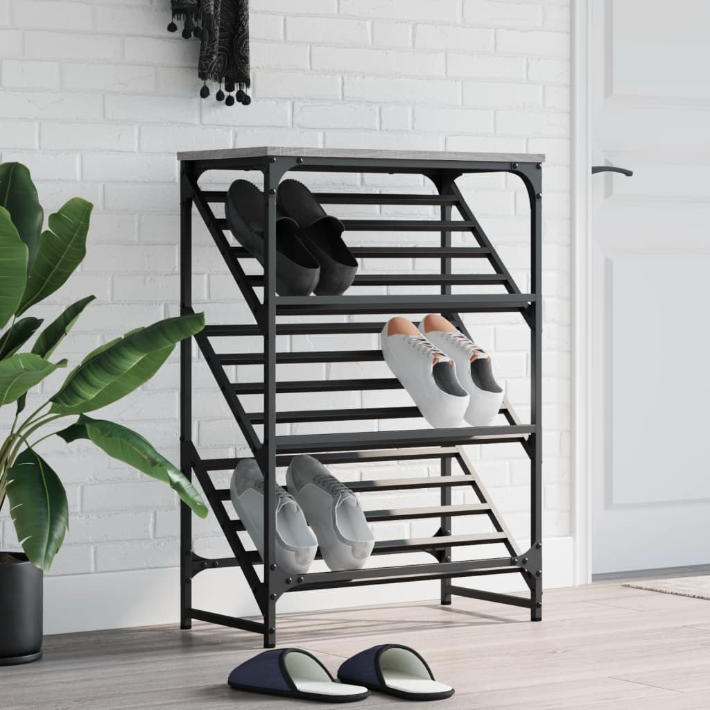 Étagère à chaussures sonoma gris 60x30x85 cm bois d'ingénierie - XIOS