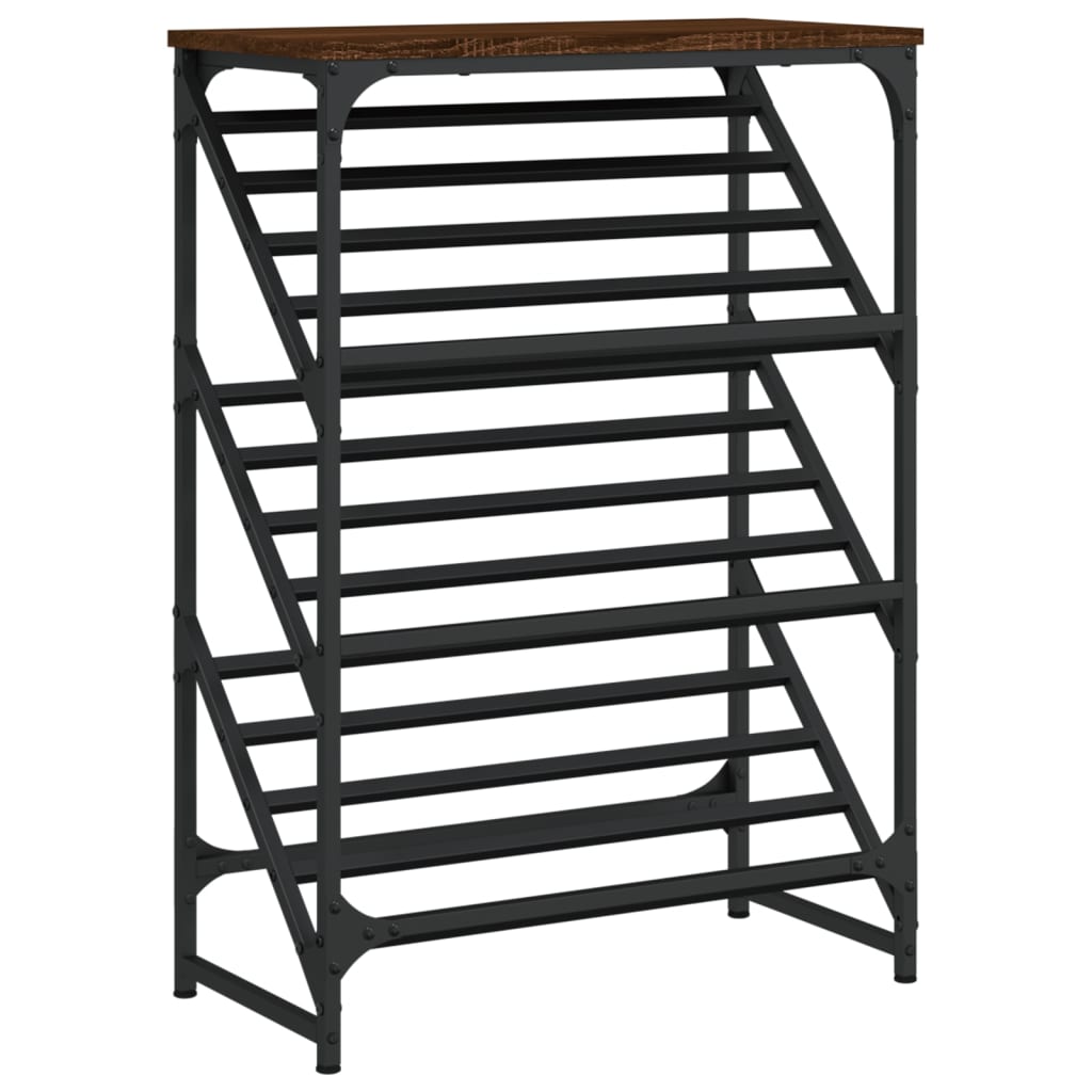 Étagère à chaussures chêne marron 60x30x85 cm bois d'ingénierie - XIOS
