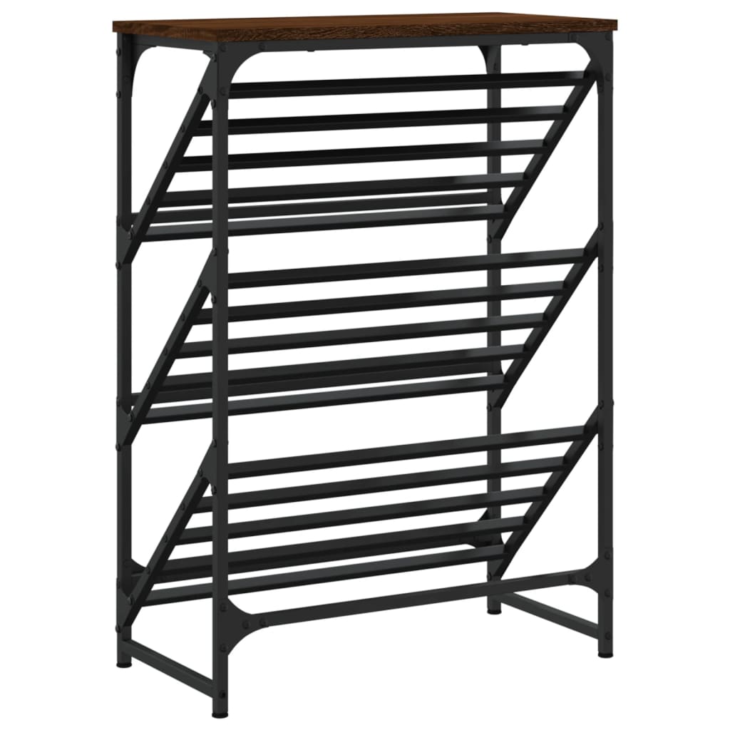 Étagère à chaussures chêne marron 60x30x85 cm bois d'ingénierie - XIOS