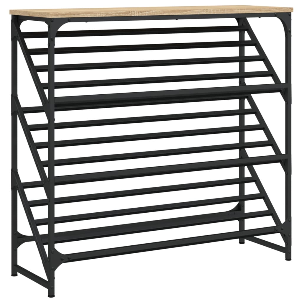 Étagère à chaussures chêne sonoma 90x30x85 cm bois d'ingénierie - XIOS