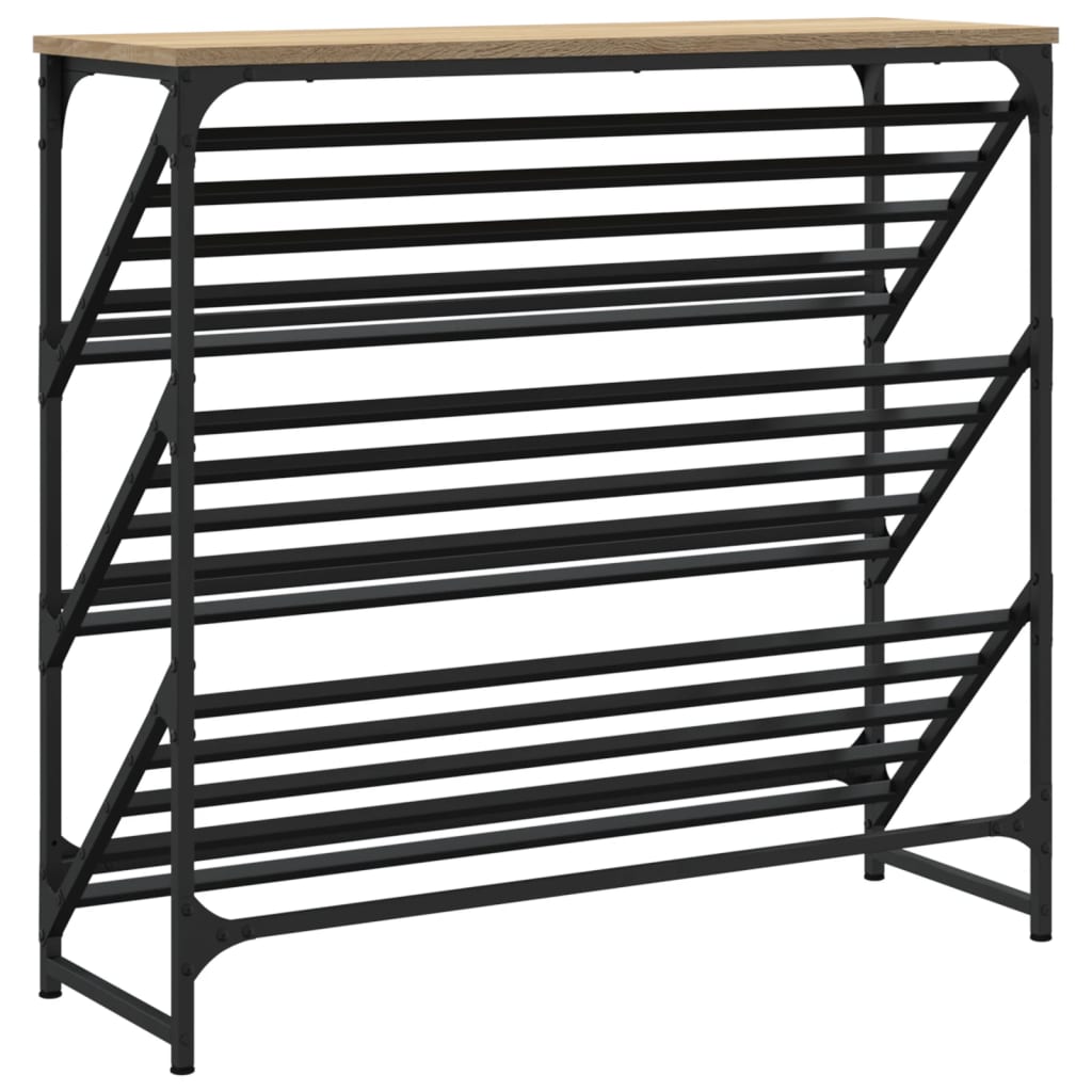 Étagère à chaussures chêne sonoma 90x30x85 cm bois d'ingénierie - XIOS