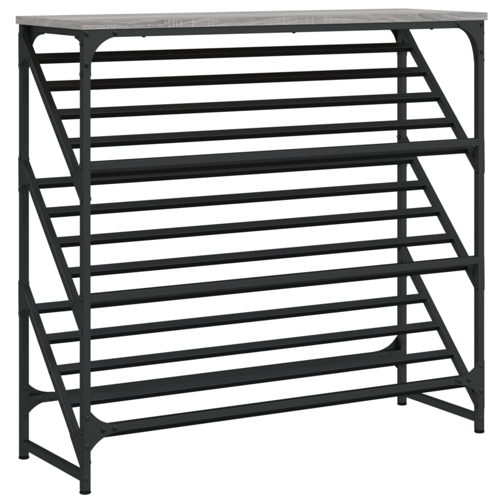 Étagère à chaussures sonoma gris 90x30x85 cm bois d'ingénierie - XIOS