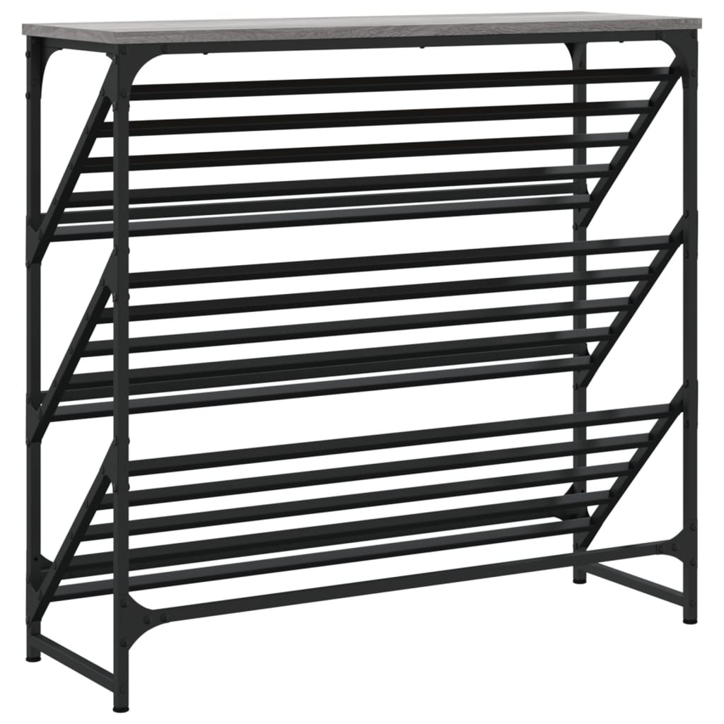 Étagère à chaussures sonoma gris 90x30x85 cm bois d'ingénierie - XIOS