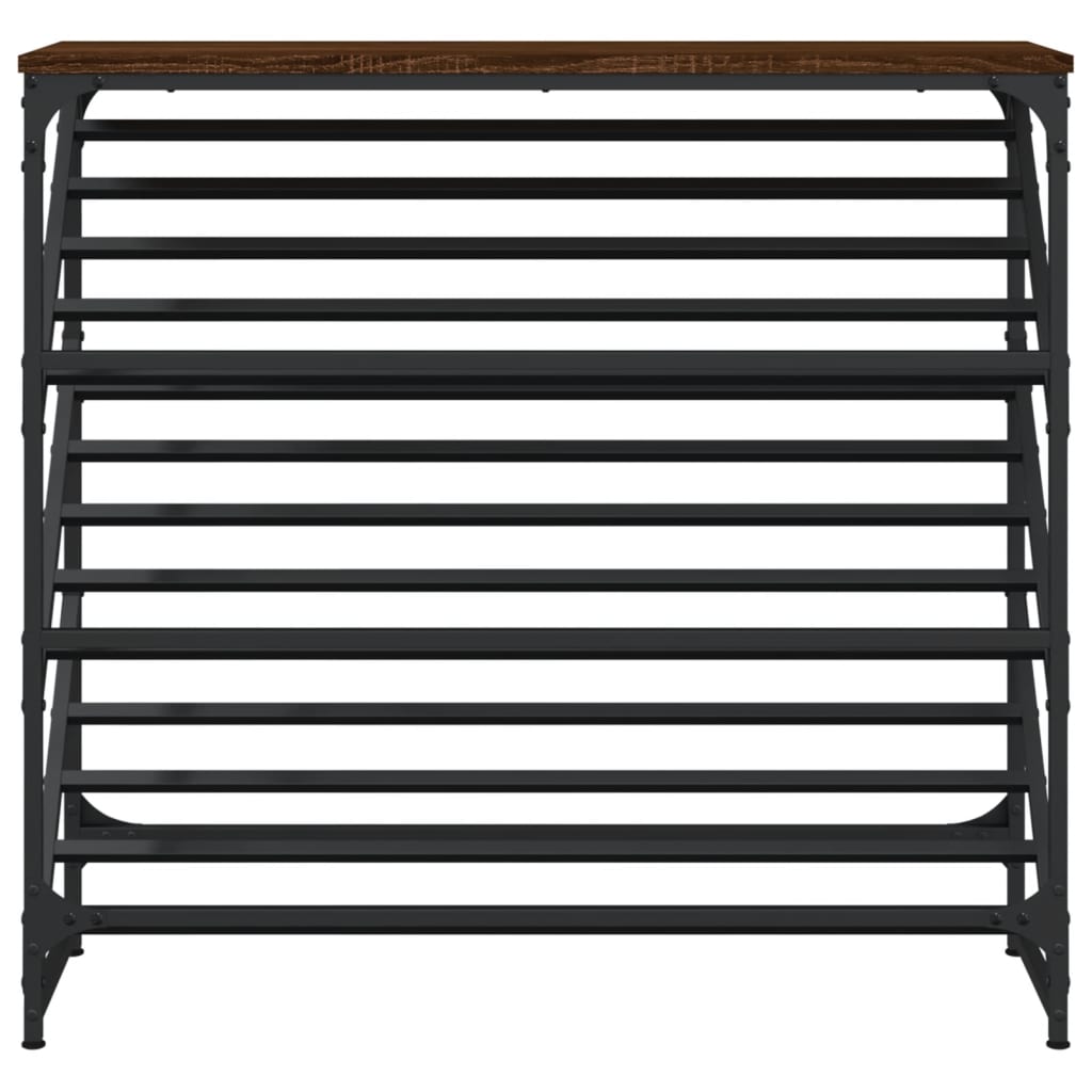Étagère à chaussures chêne marron 90x30x85 cm bois d'ingénierie - XIOS