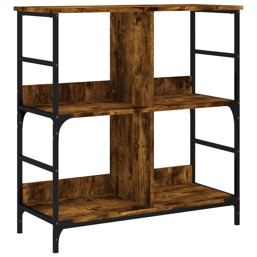 Bibliothèque chêne fumé 78,5x33x82 cm bois d'ingénierie - XIOS