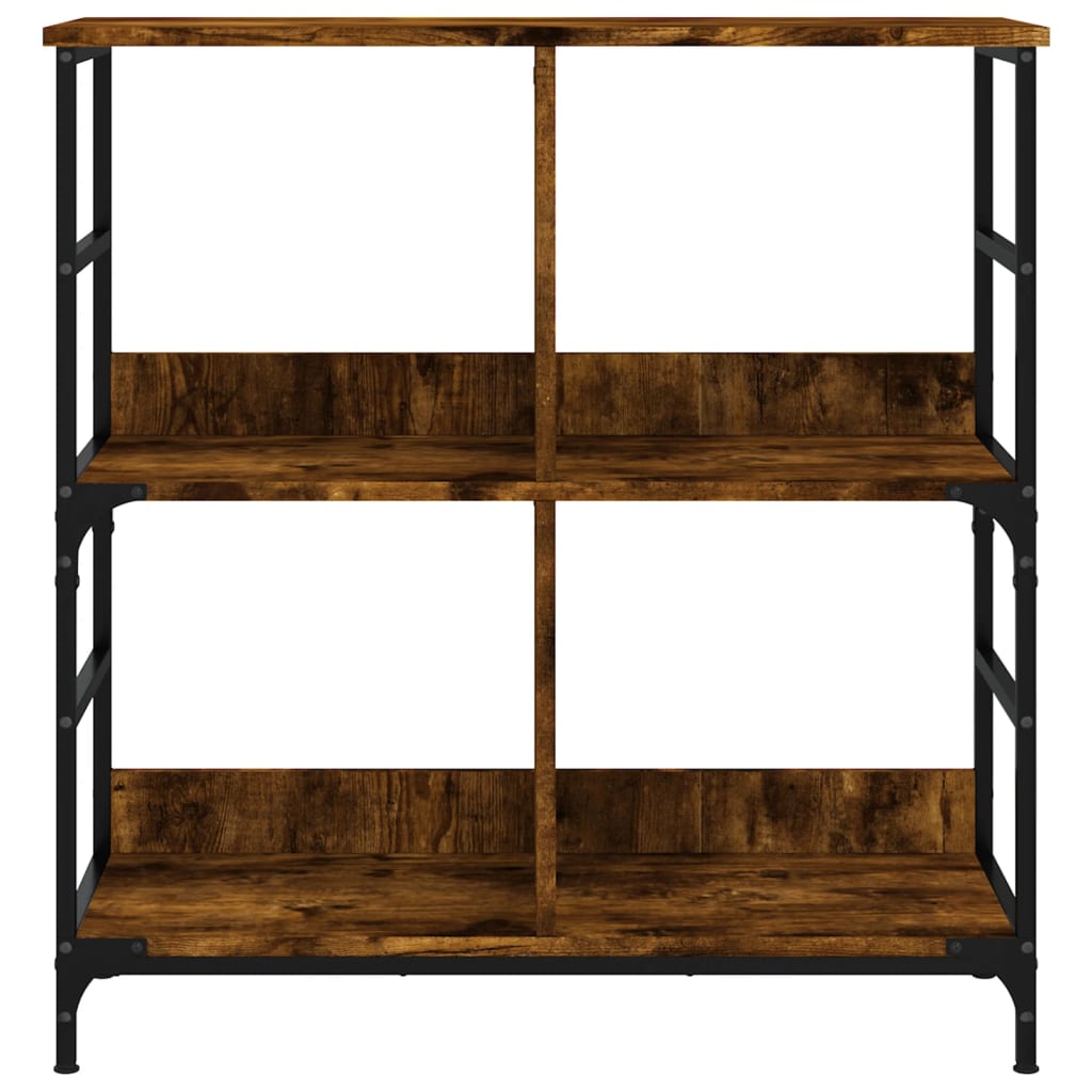 Bibliothèque chêne fumé 78,5x33x82 cm bois d'ingénierie - XIOS