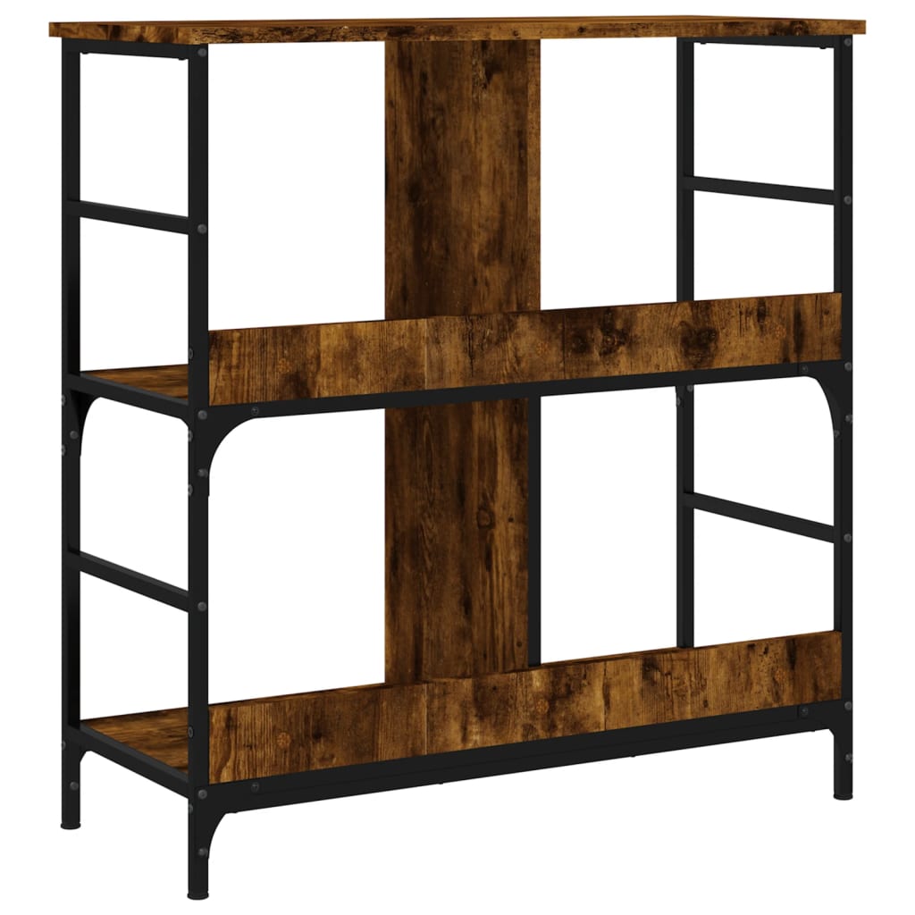 Bibliothèque chêne fumé 78,5x33x82 cm bois d'ingénierie - XIOS