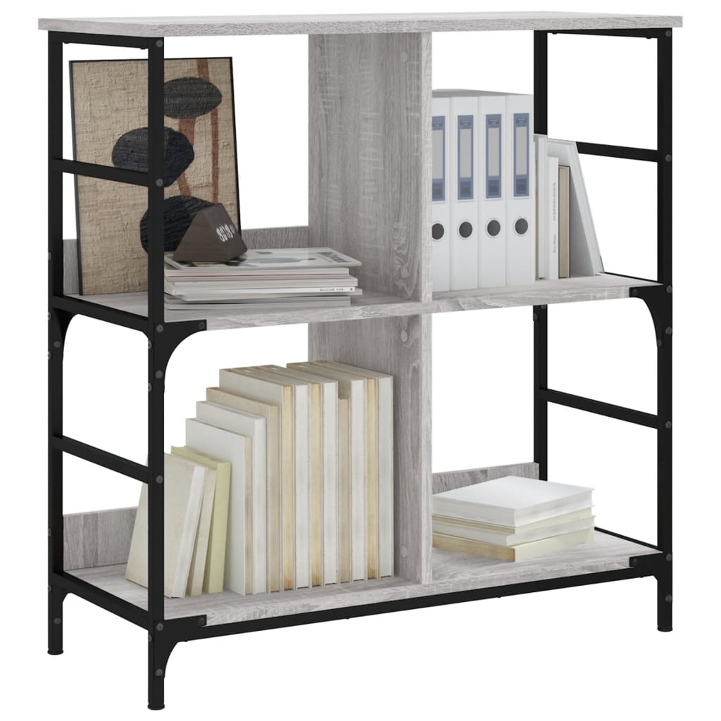 Bibliothèque sonoma gris 78,5x33x82 cm bois d'ingénierie - XIOS