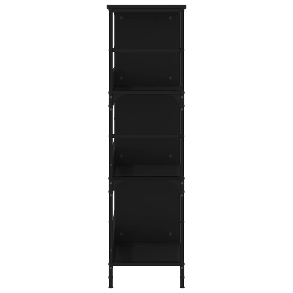 Bibliothèque noir 78,5x33x117,5 cm bois d'ingénierie - XIOS
