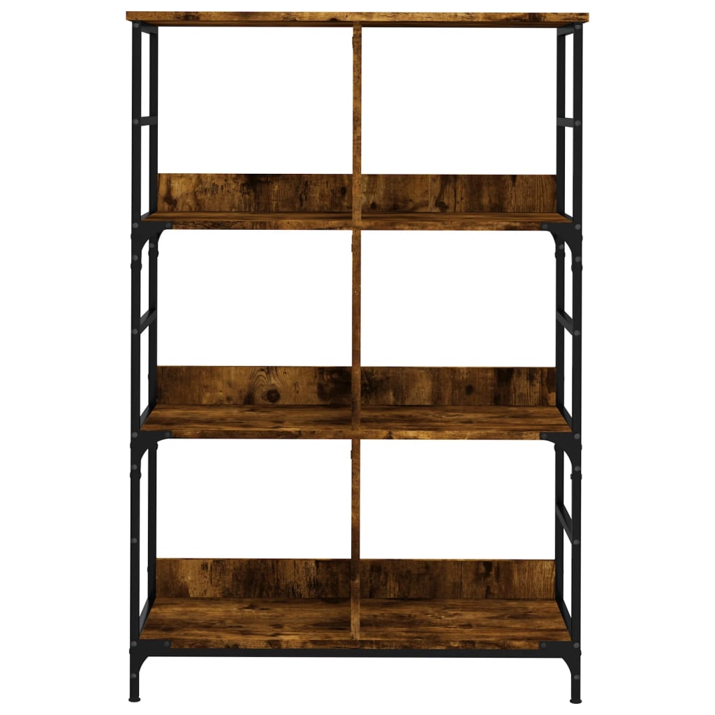 Bibliothèque chêne fumé 78,5x33x117,5 cm bois d'ingénierie - XIOS