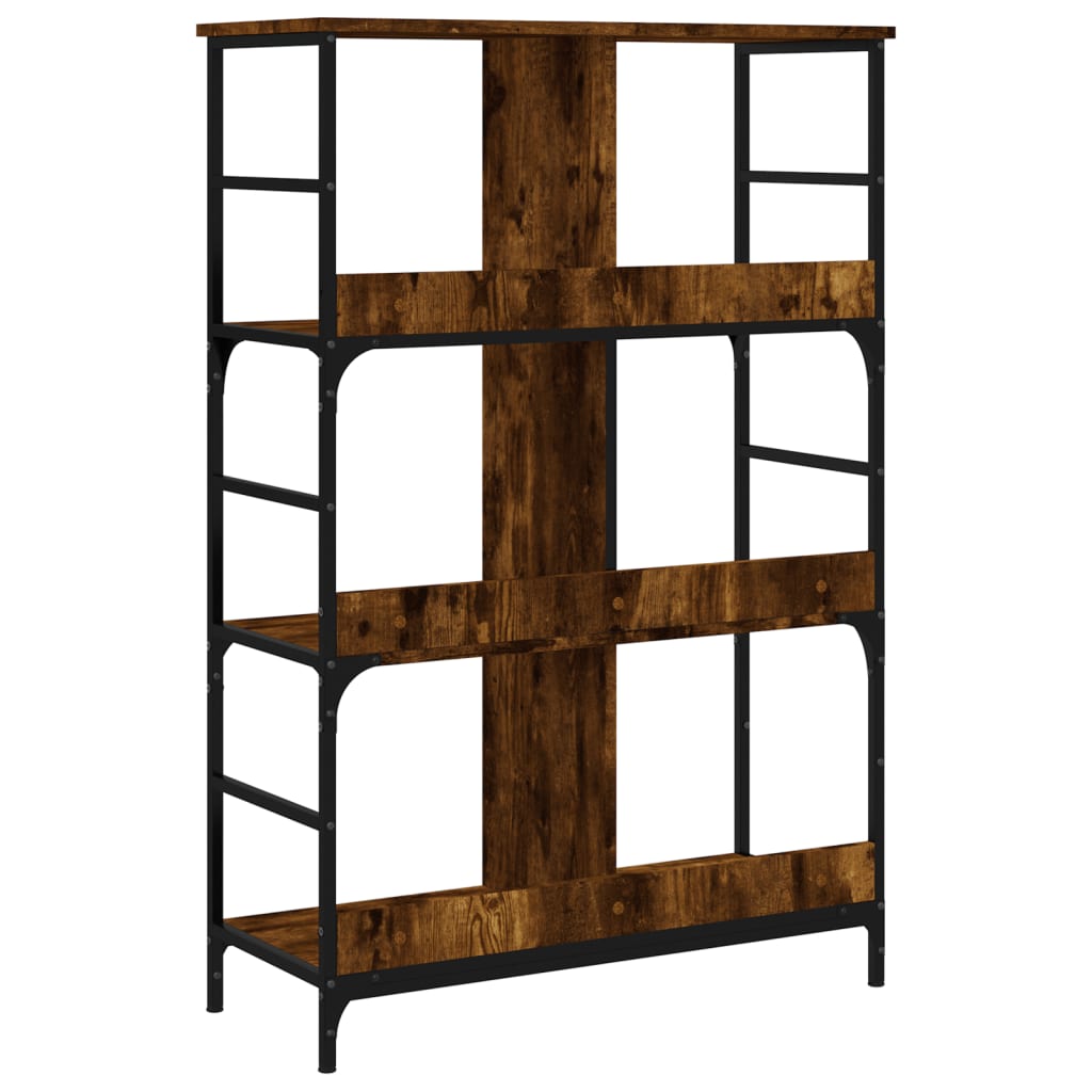 Bibliothèque chêne fumé 78,5x33x117,5 cm bois d'ingénierie - XIOS
