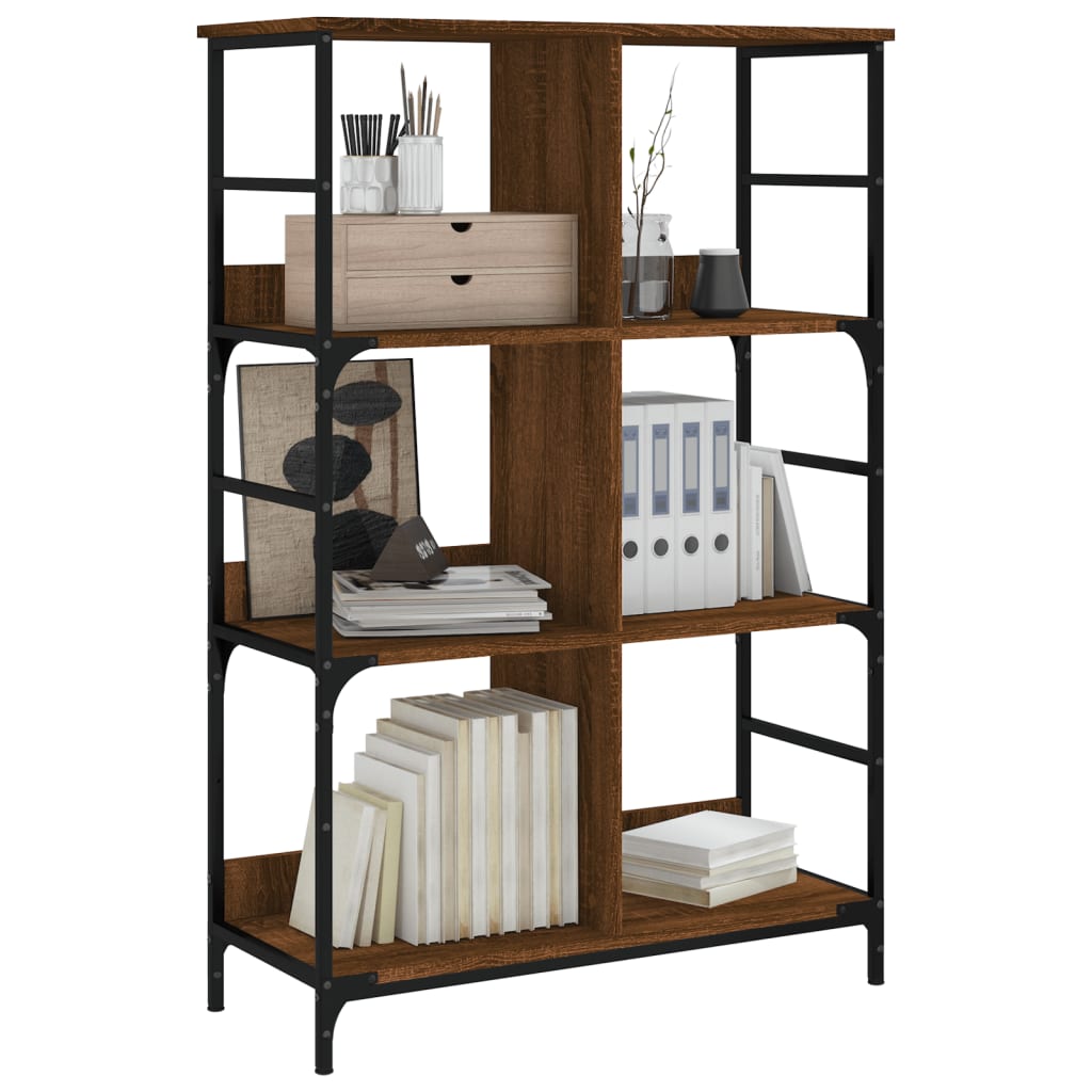 Bibliothèque chêne marron 78,5x33x117,5 cm bois d'ingénierie - XIOS