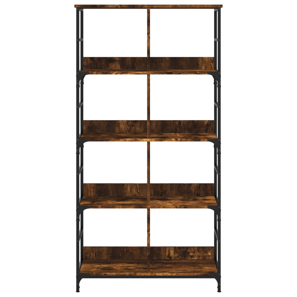 Bibliothèque chêne fumé 78,5x33x153 cm bois d'ingénierie - XIOS