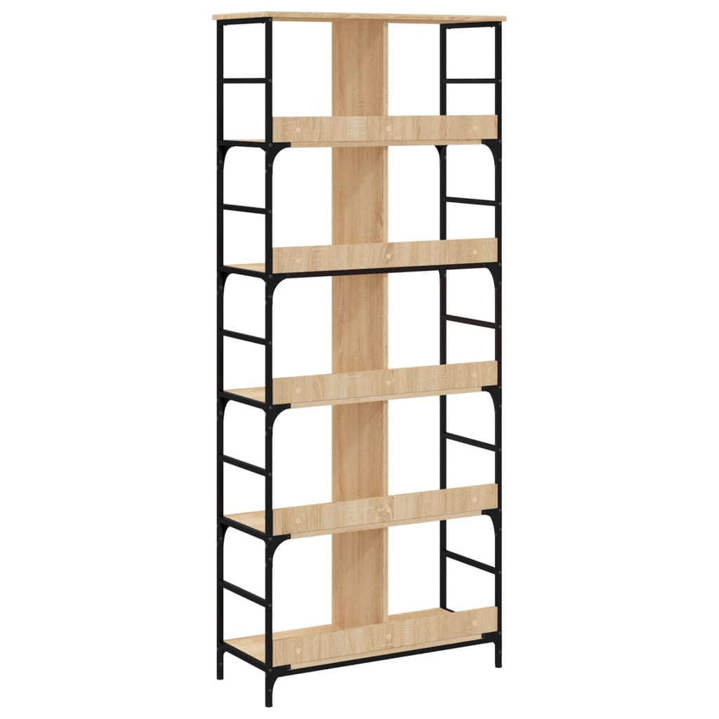 Bibliothèque chêne sonoma 78,5x33x188,5 cm bois d'ingénierie - XIOS