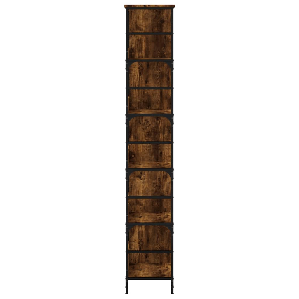 Bibliothèque chêne fumé 78,5x33x188,5 cm bois d'ingénierie - XIOS