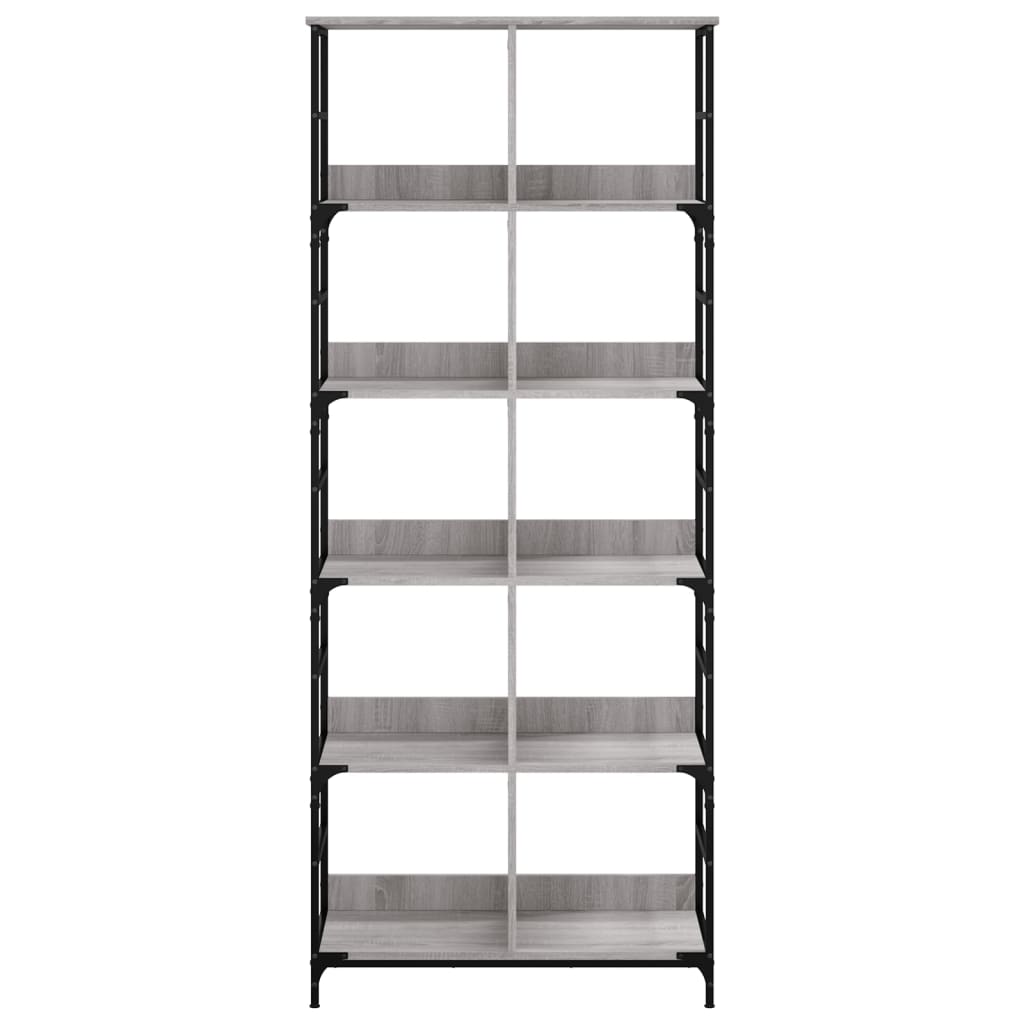 Bibliothèque sonoma gris 78,5x33x188,5 cm bois d'ingénierie - XIOS