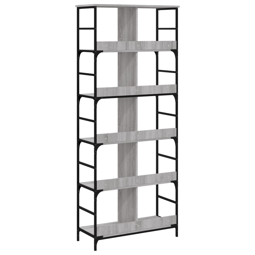 Bibliothèque sonoma gris 78,5x33x188,5 cm bois d'ingénierie - XIOS