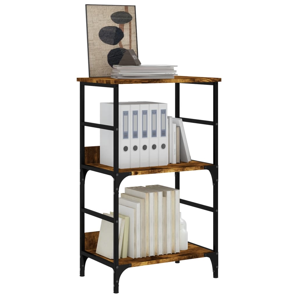 Bibliothèque chêne fumé 50x33x82 cm bois d'ingénierie - XIOS