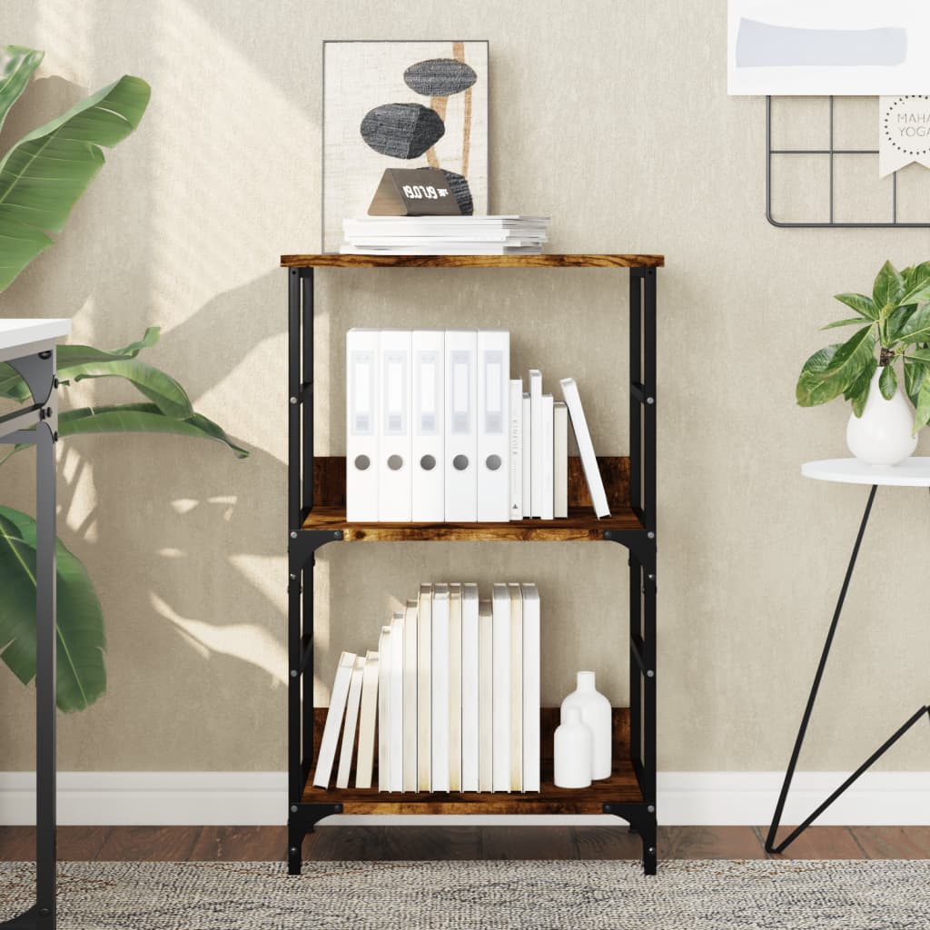 Bibliothèque chêne fumé 50x33x82 cm bois d'ingénierie - XIOS