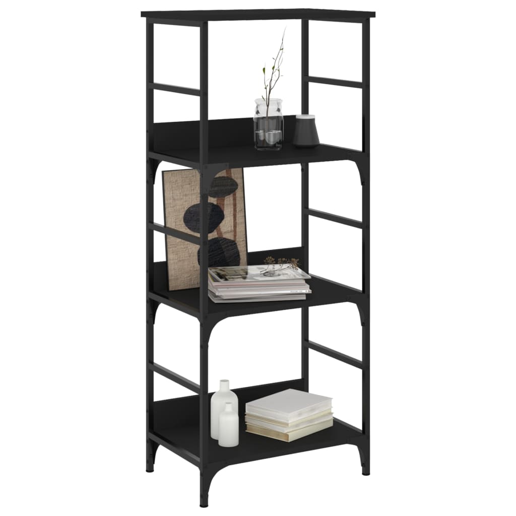 Bibliothèque noir 50x33x117,5 cm bois d'ingénierie - XIOS