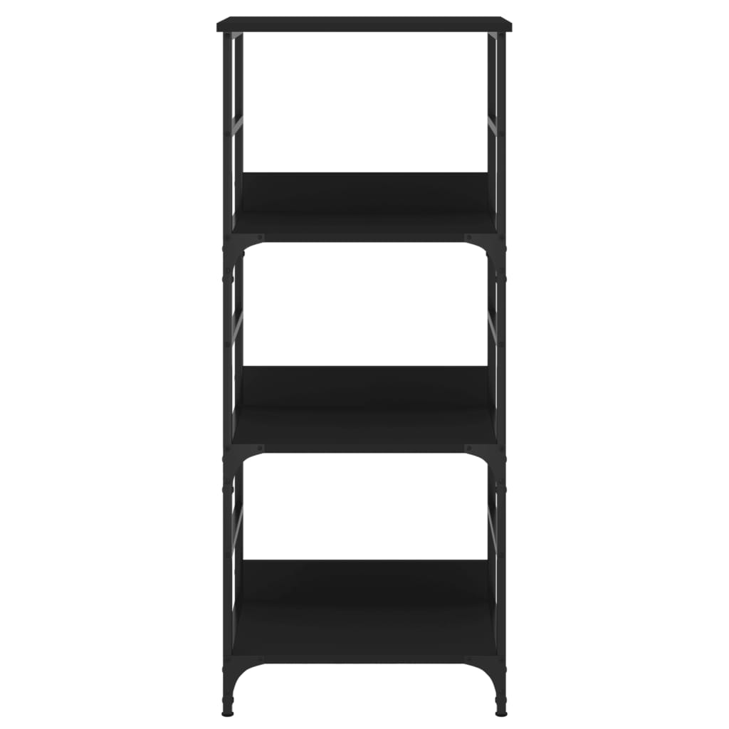 Bibliothèque noir 50x33x117,5 cm bois d'ingénierie - XIOS